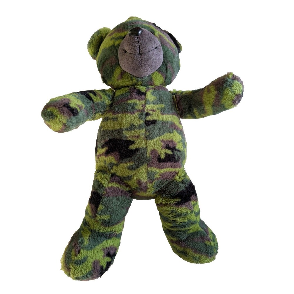 Teddy Mountain G.I. Camo Bear 16" Plush Stuffed Animal Green Camouflage 0253